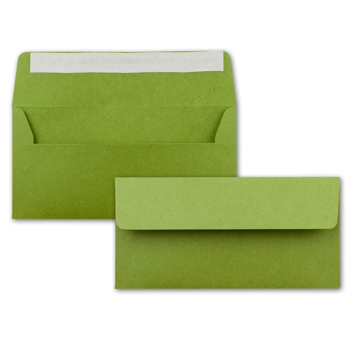 Juego de 250 papel de carta DIN A4 con sobres DIN largos, cierre adhesivo sensible a la presión, papel de estraza, verde claro, papel para escribir reciclado con sobres FarbenFroh by GUSTAV NEUSER