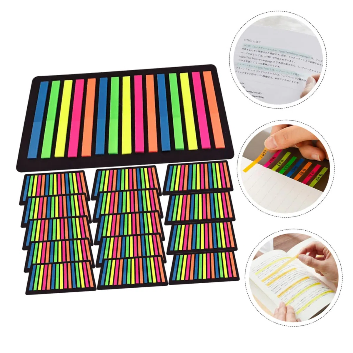 DOITOOL 45 Hojas Tiras de Resaltado Transparente Marcadores de Página Adhesivos Portátiles para Libros y Clasificación de Notas