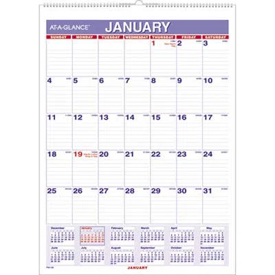 AAGPM128 - Calendario mensual de pared con bloques diarios a rayas