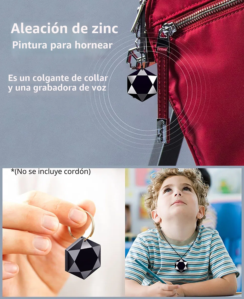 WANGCL grabadora de voz mini colgante, grabadora de audio activada digital profesional, 60 horas de espera, USB 8 GB con cancelación de ruido