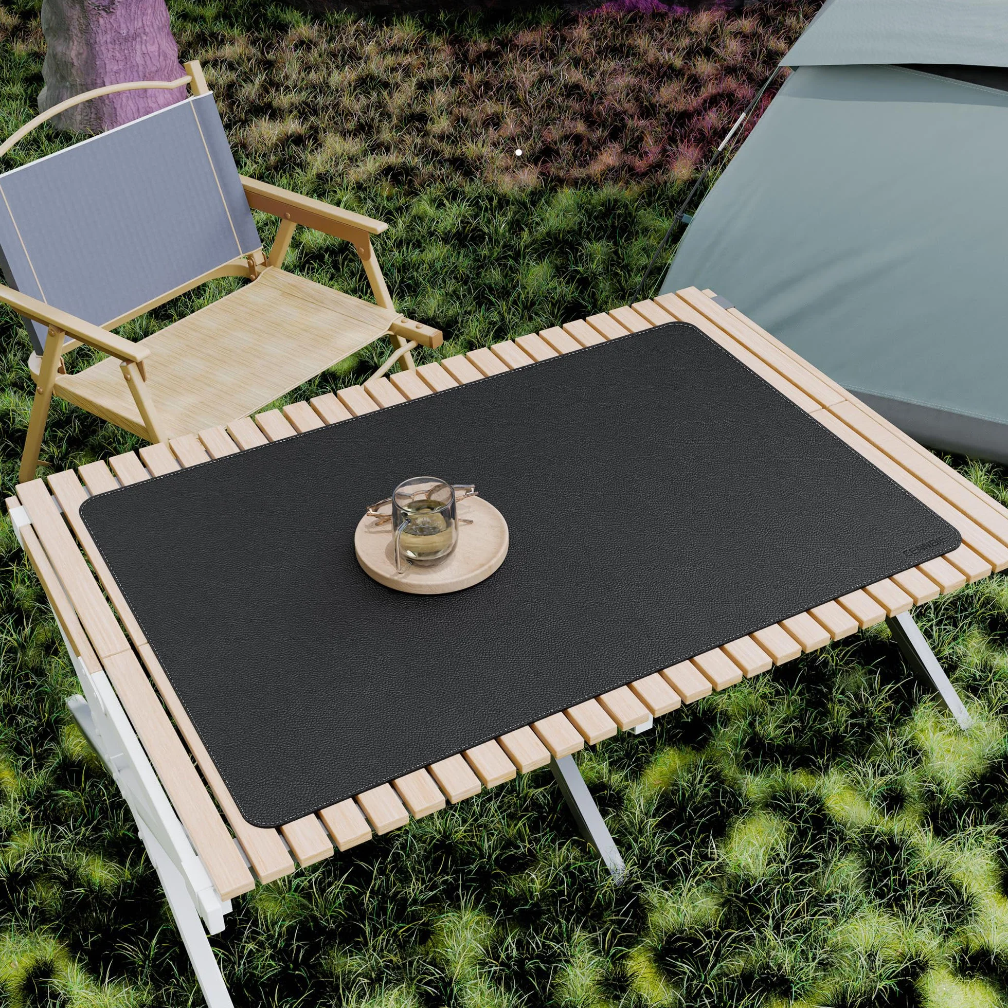 CENNBIE Alfombrilla de Escritorio de Piel 90x60cm XXL, Protector de Mesa Impermeable y Antideslizante, Alfombrilla de Ratón Grande para Oficina y Hogar (Negro)