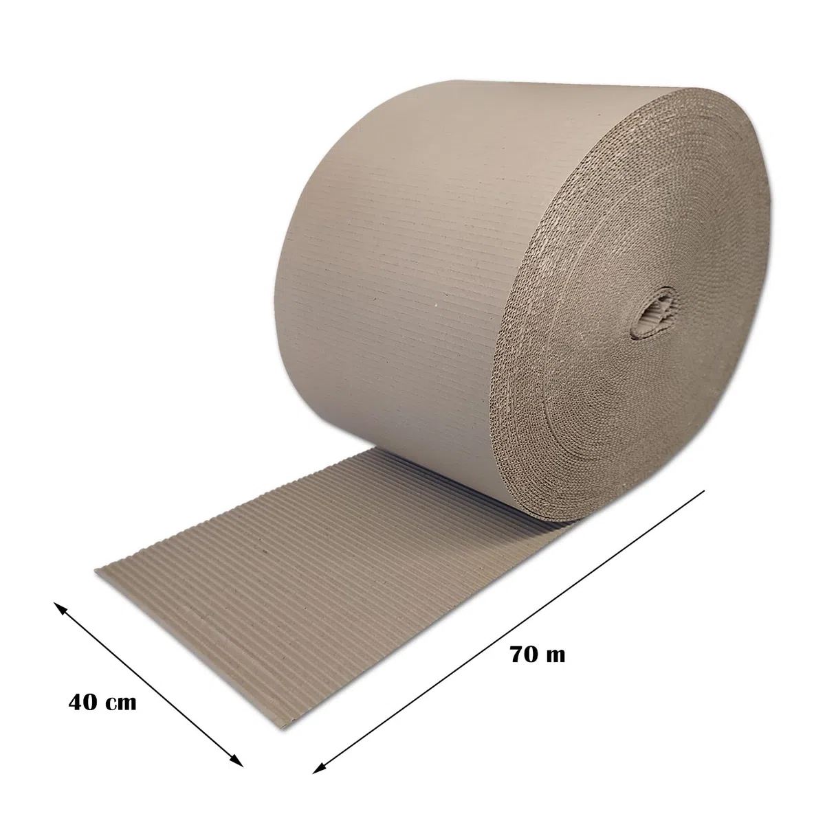 Cartón ondulado en rollo Material de relleno [40 cm x 70 m, 3 rollos] Cartón ondulado en rollo Material de embalaje C-flute, papel de embalaje, papel protector, papel de envolver