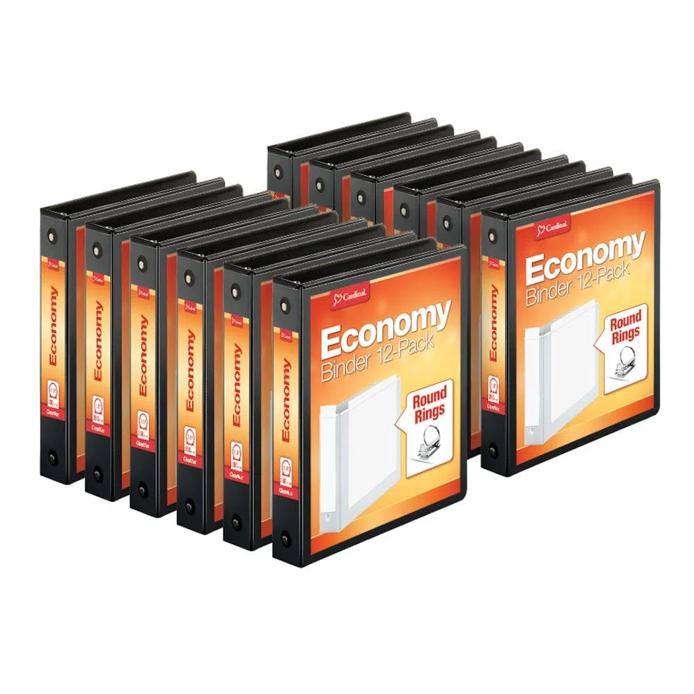 Cardinal by TOPS Products Economy Value ClearVue Round Ring Binders, Case of 12