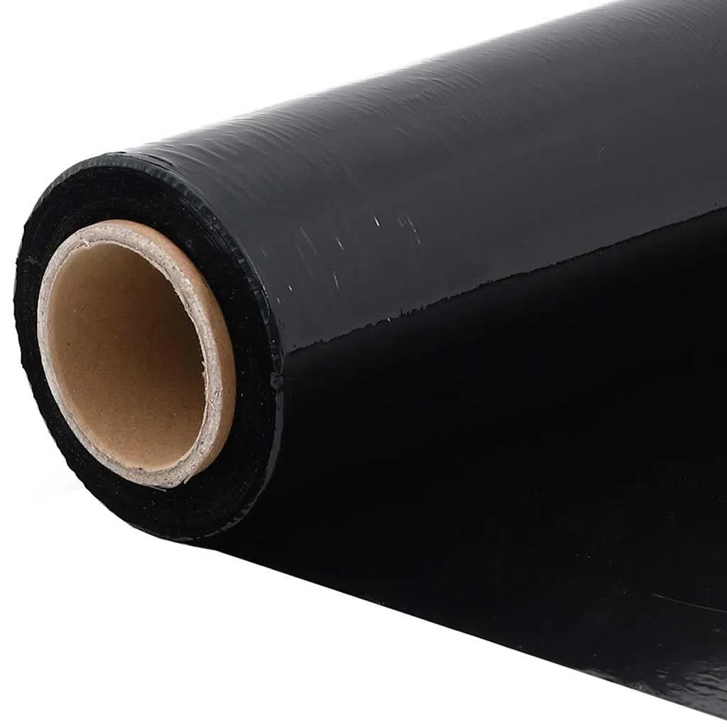 Film elástico negro 17 μm 50 cm x 300 m 2 unidades material de embalaje PE resistente a desgarros estable para embalaje, envío, transporte, almacenamiento, mudanza, oficina y correo