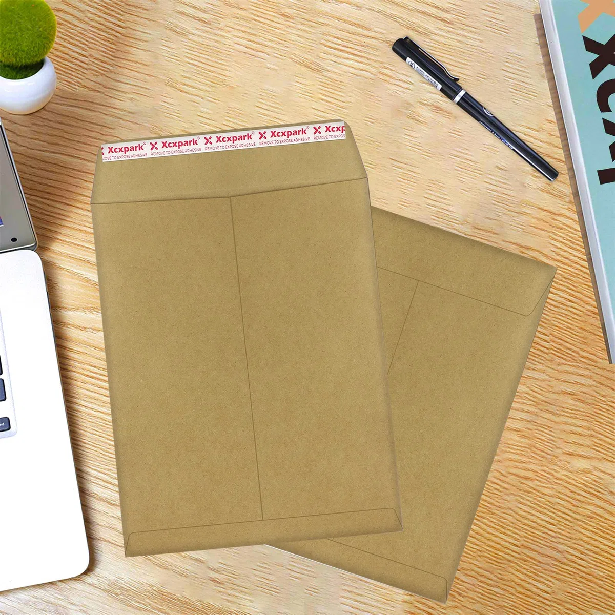 Xxcxpark 120 sobres de seguridad para catálogo imprimibles de 10 x 13 pulgadas, sobres Kraft reciclados antidesgarro para tarjetas de invitación, imágenes, fotos, documentos