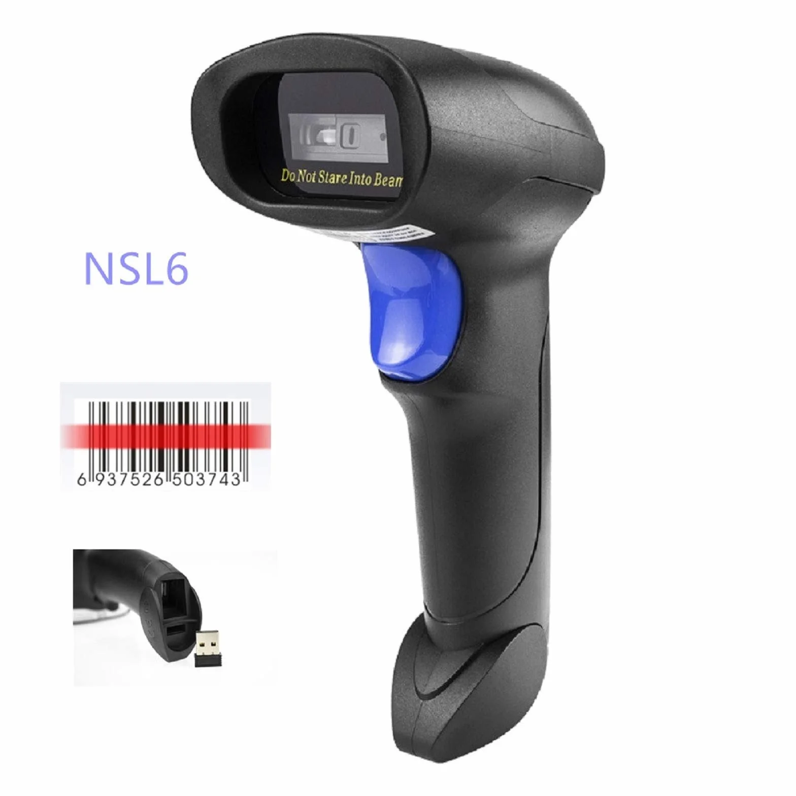 NetumScan - Lector de códigos de Barras CCD inalámbrico. Lector USB automático de códigos de Barras Compatible con PC, Mac, Windows, portátiles y NSL6