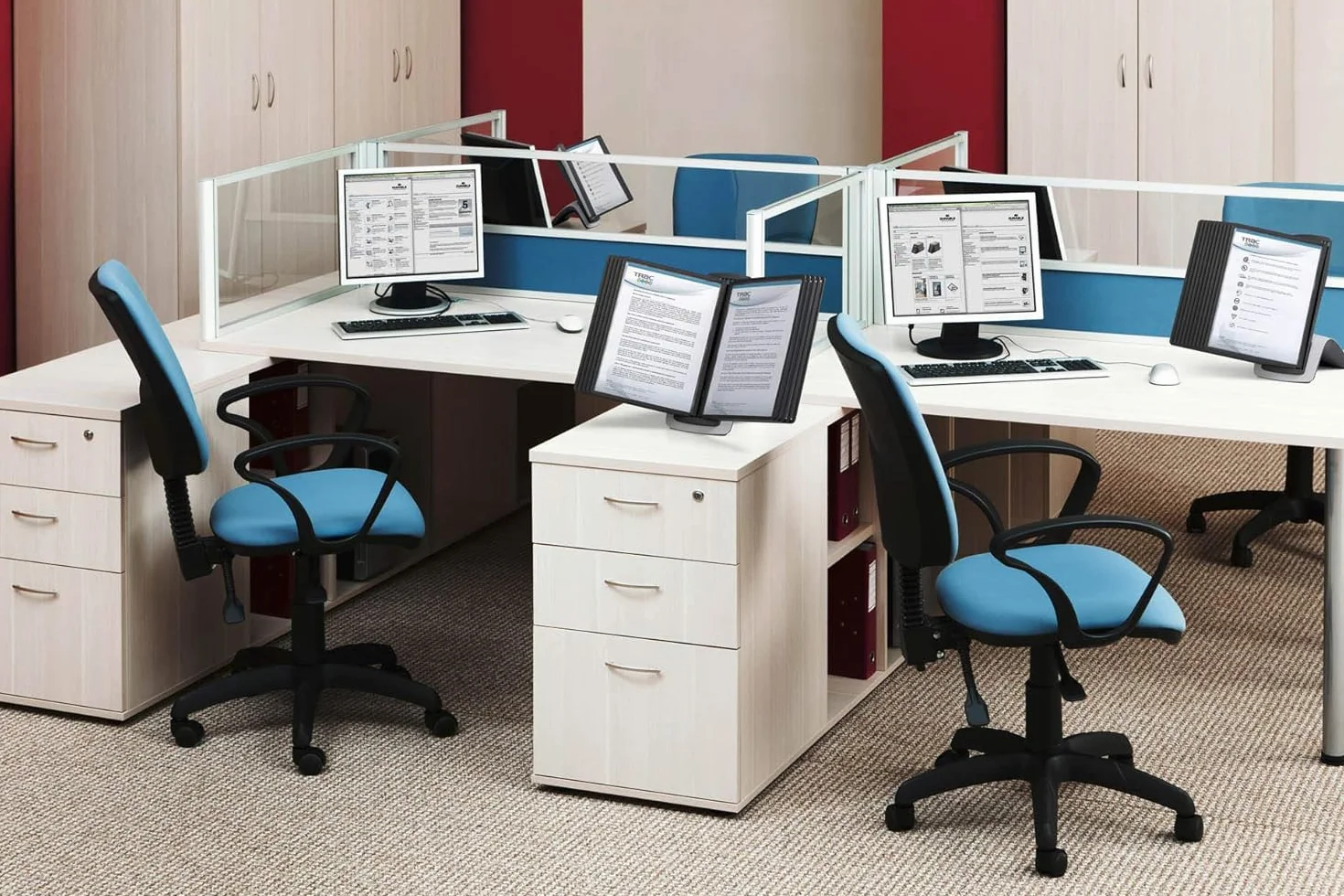 Durable 585501 Mesa 10 de estilo Sherpa, con 10 paneles de visión A4, negro