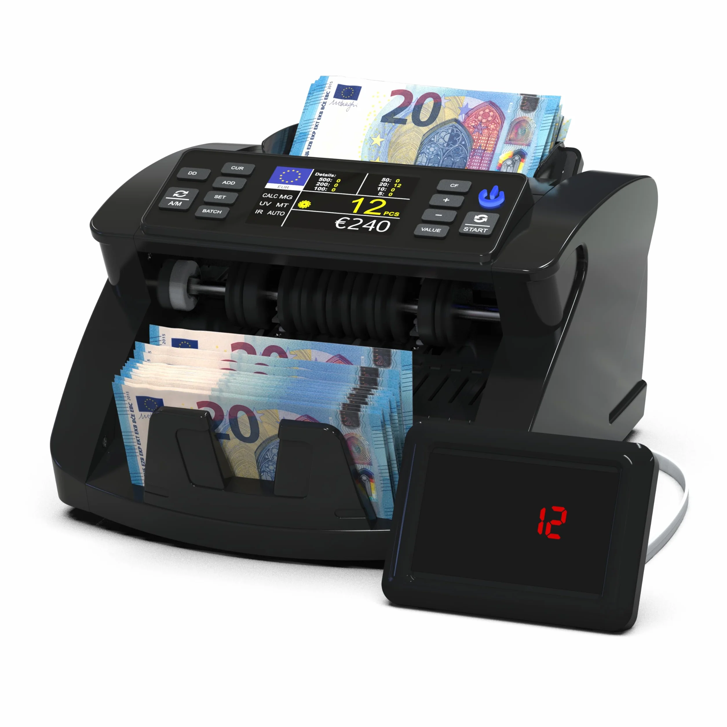Detectalia V10 Contadora de Billetes UV/MG/IR/MT/DD 1000 Bill/min Pantalla TFT 3.5"