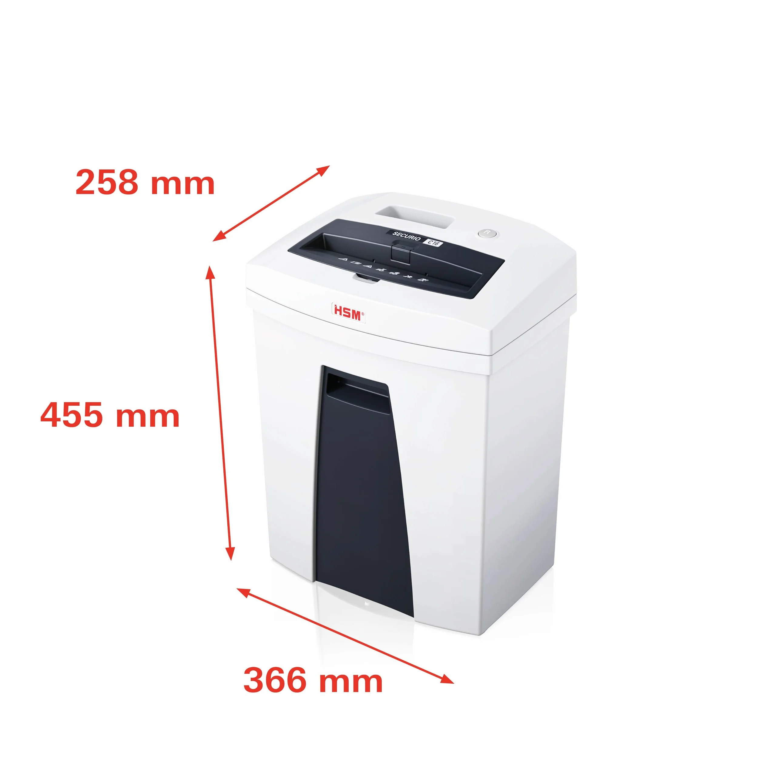 HSM SECURIO C16 4x25 mm - Destructora de documentos, nivel de seguridad 4, 7 hojas (corte de partícula)