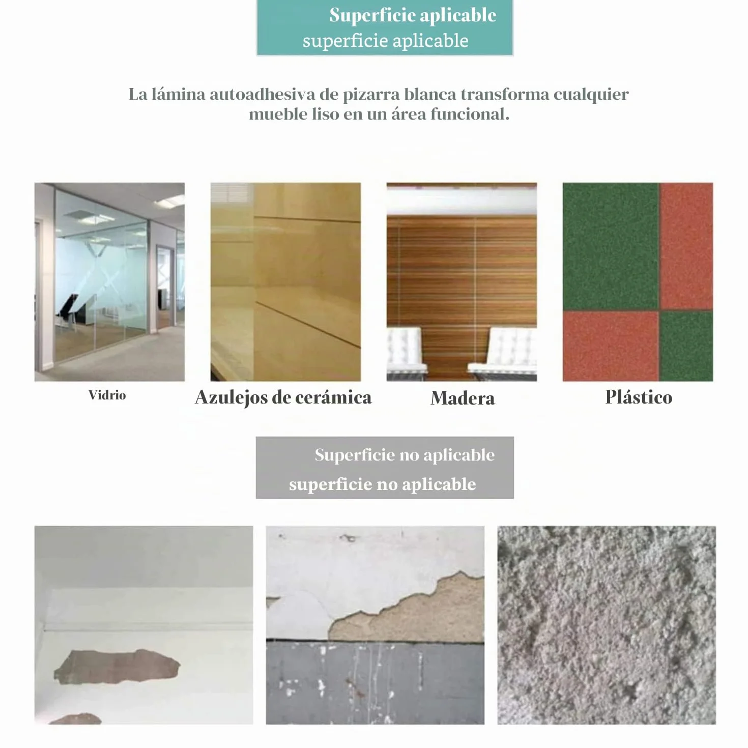 Pizarra Blanca Magnética Lámina 60x100cm Adhesiva Borrado en Seco con Rotuladores y Borrador