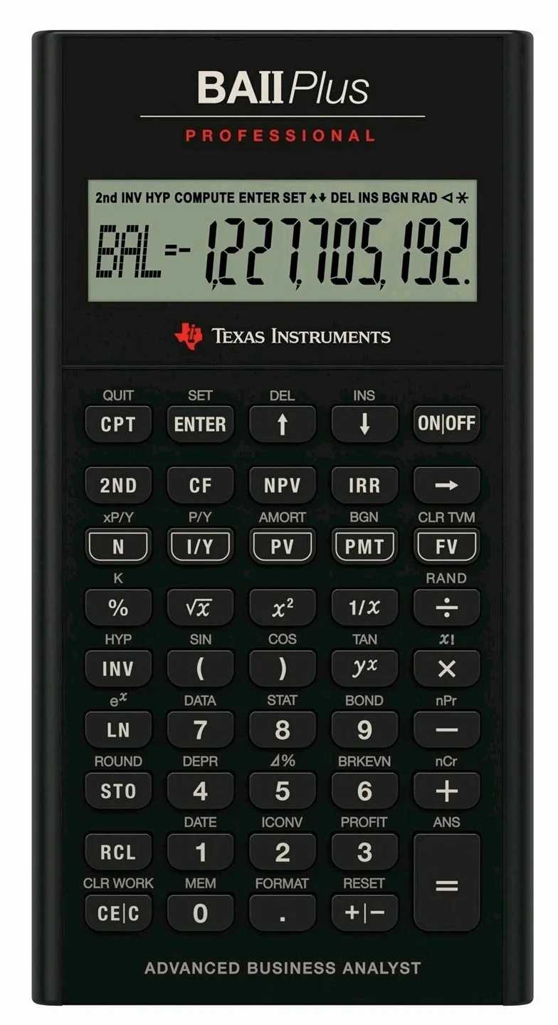 Texas Instruments BAII Plus - Calculadora de bolsillo profesional
