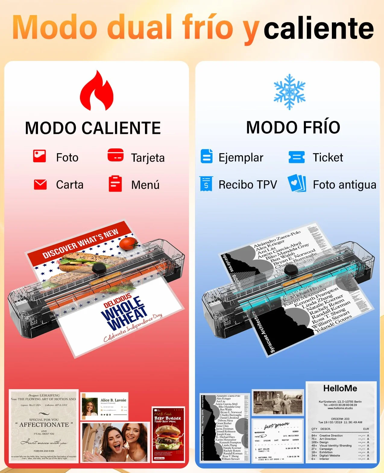 MAXDONE Plastificadora A3 Laminadora Frío Caliente con Bolsas Cortador Redondeador