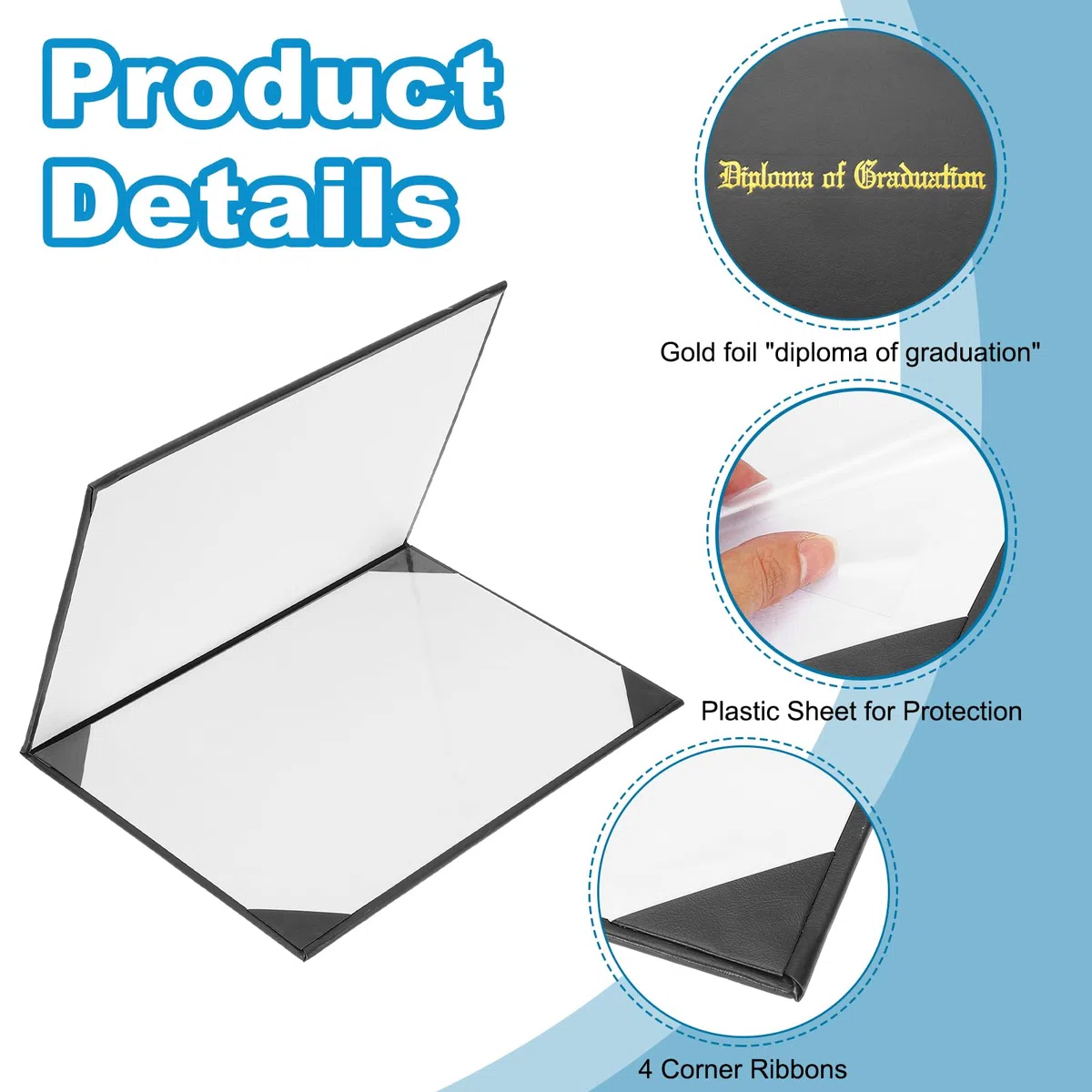 PATIKIL Portadocumentos Para Certificados 6 Unidades Para Papel De 8.5x11" Diploma De Graduación Imitación Cuero Grabado En Foil Dorado Reconocimiento De Logros