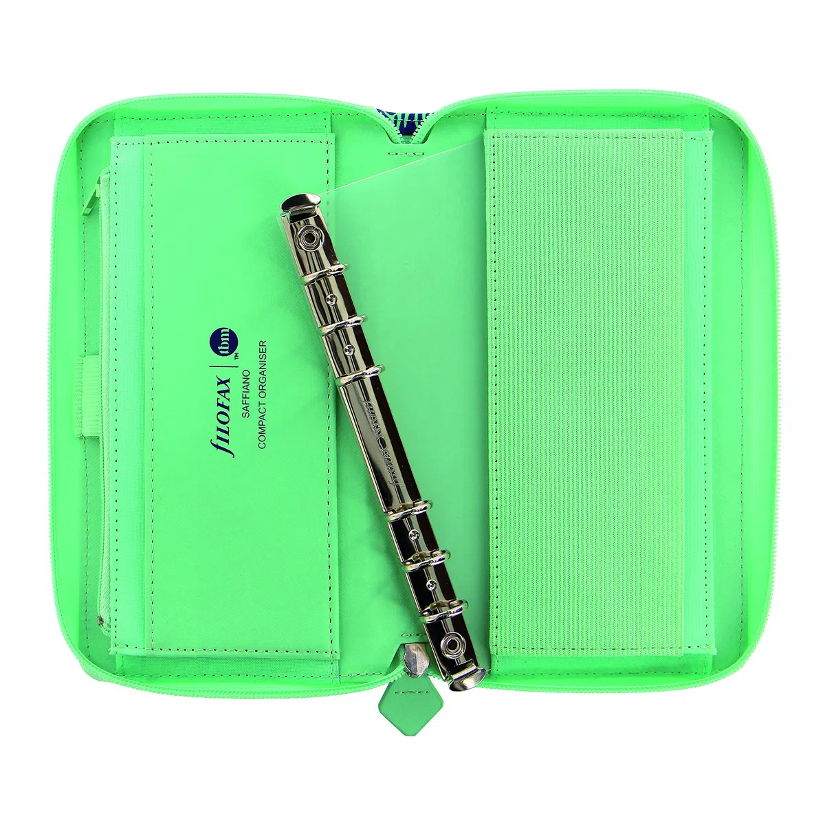 Filofax Organizador Saffiano Personal MT028776 de edición limitada con cierre compacto con aspecto de piel y seis anillas MT028776 azul
