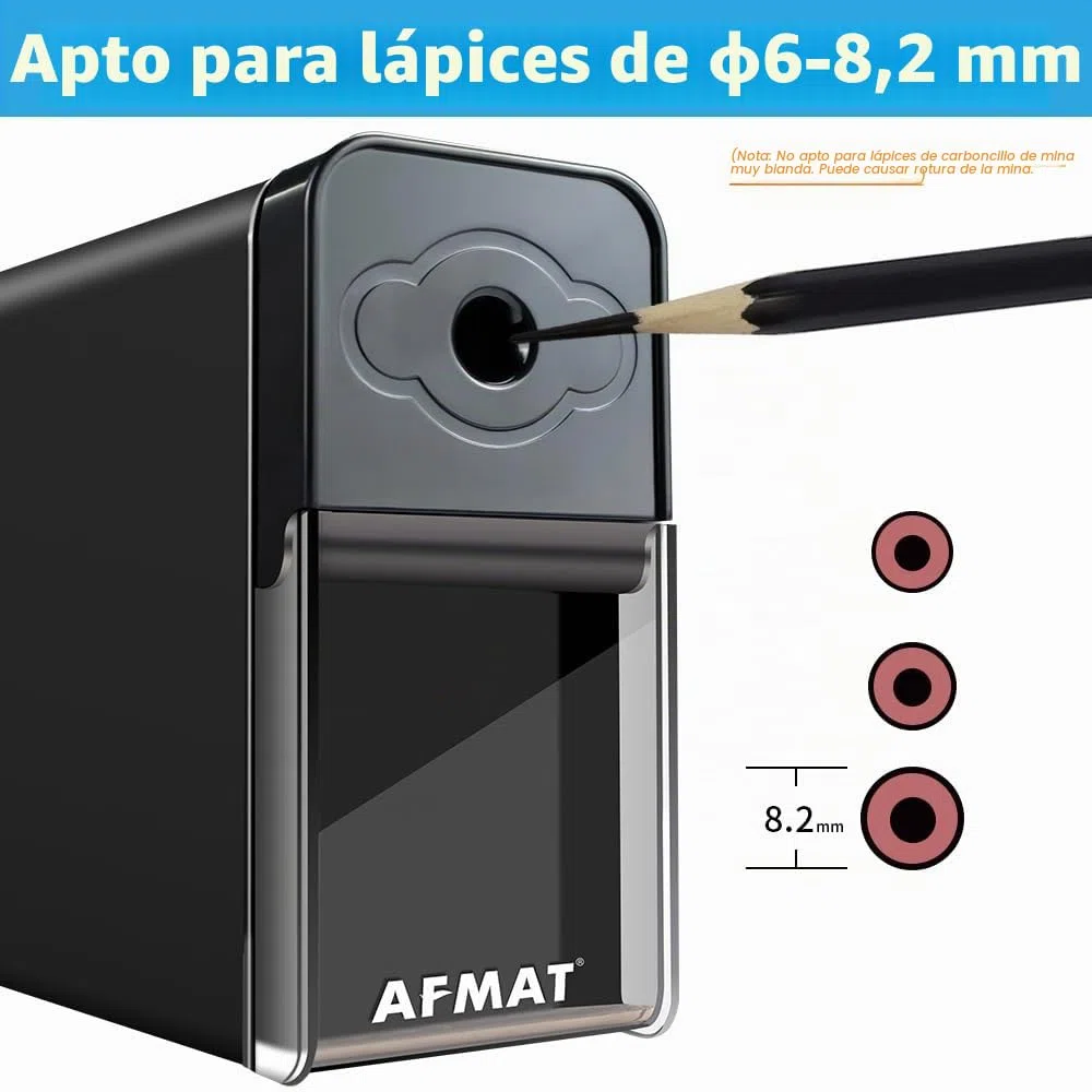 AFMAT, Sacapuntas de punta larga, puntas largas 8-20 mm, afilado ajustable y autorroscante, sacapuntas para artistas, manual, para carbón, arte, dibujo, bocetos, lápices de colores