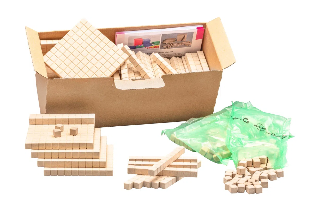 WISSNER® Aktiv lernen - Dienes Set para una Clase de Escuela, (432 Piezas) - RE-Wood®
