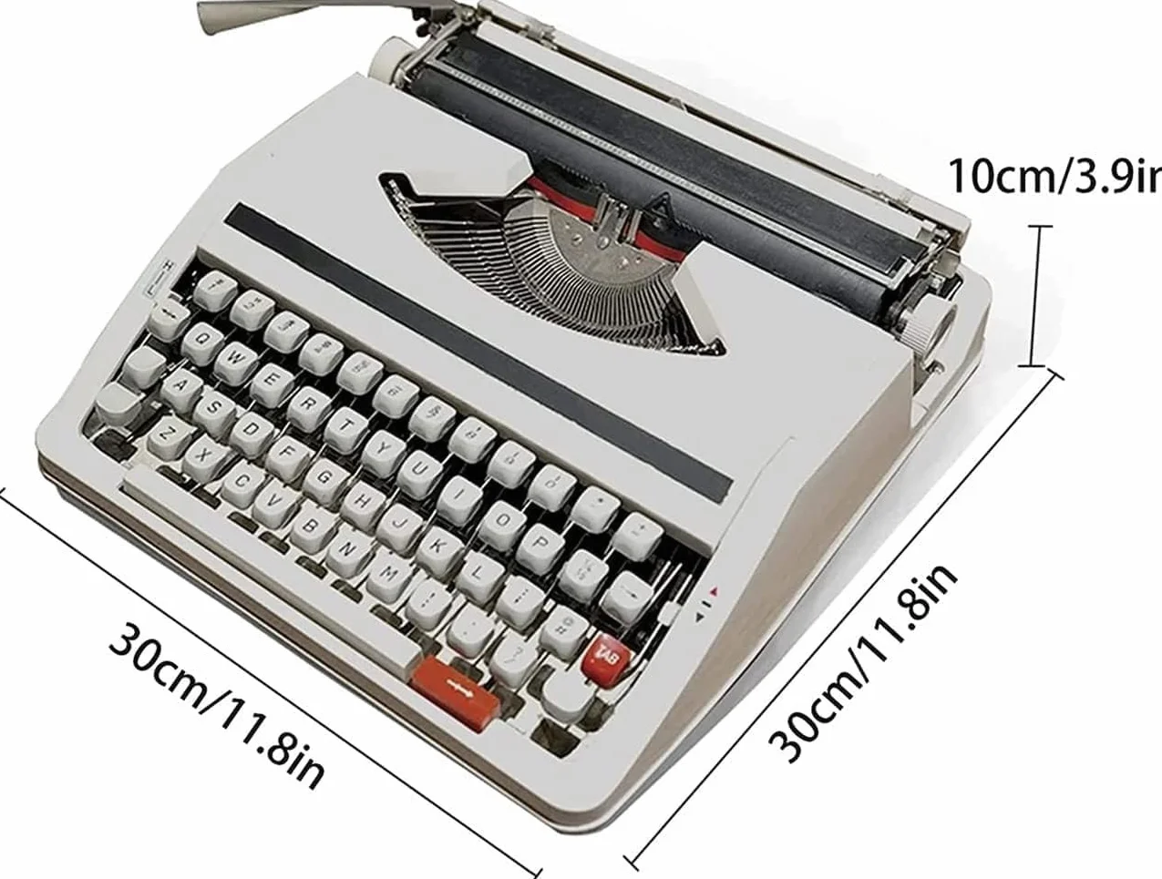 Generic Máquina de escribir manual vintage con estuche, portátil para escritura a mano clara, botones flexibles, máquina de escribir vintage tradicional, escritura a mano transparente portátil