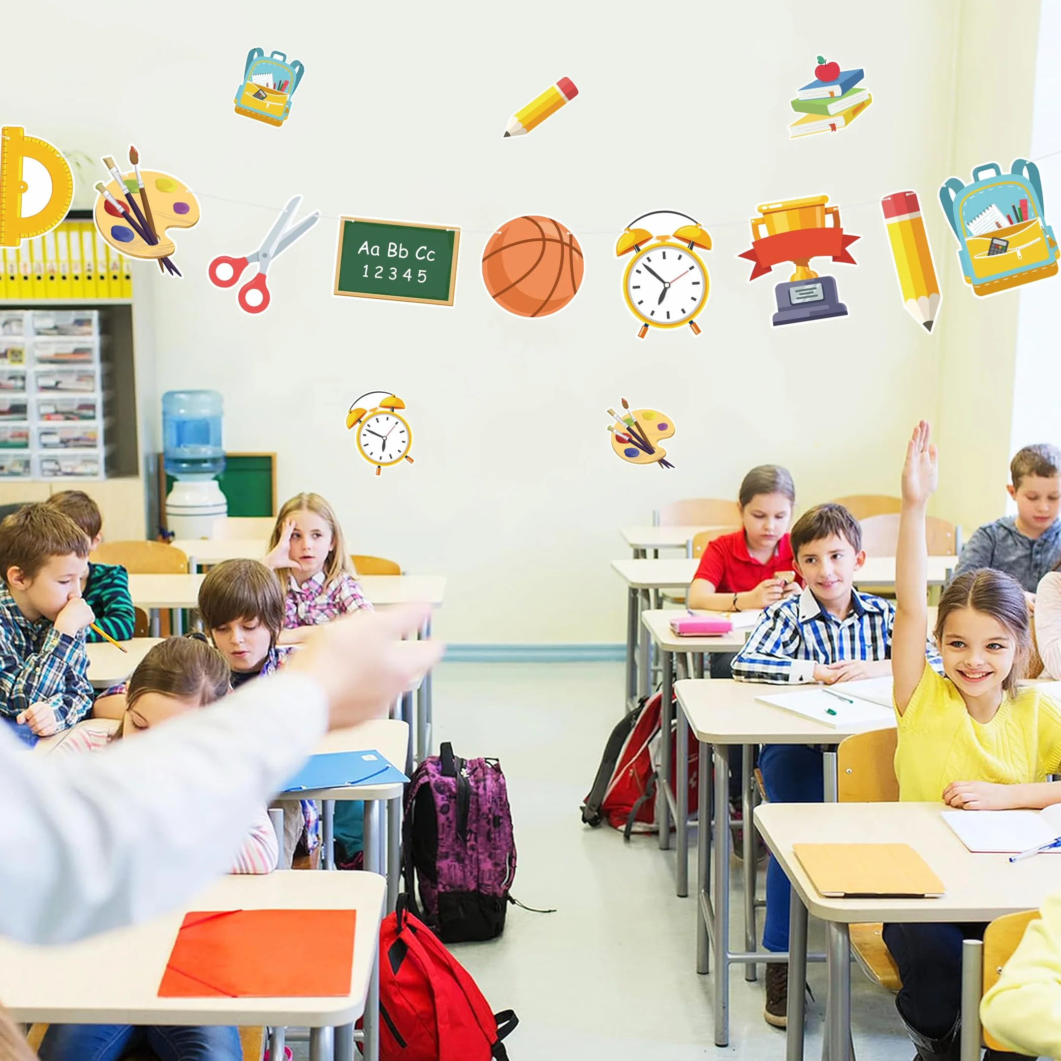 2 pancartas de papel para decoración de regreso a clases
