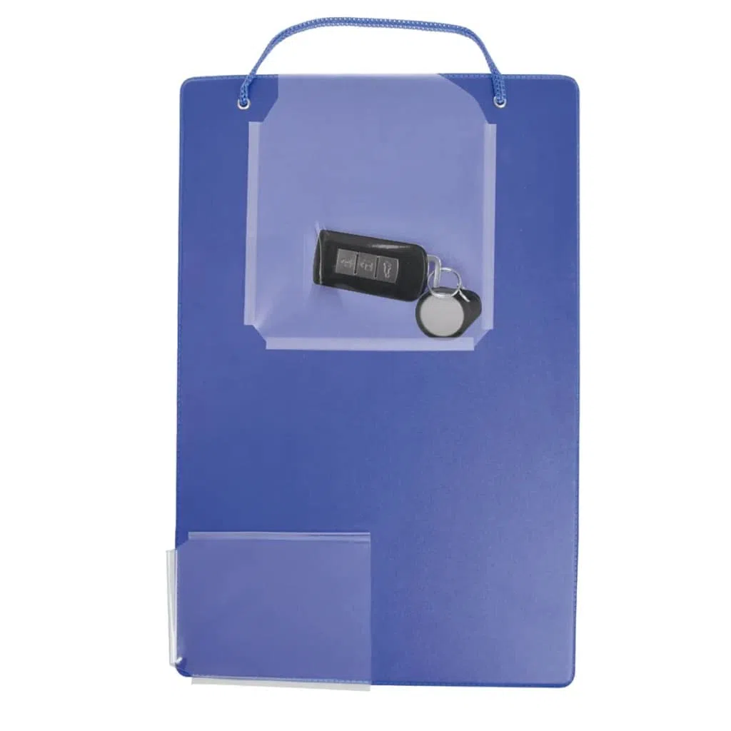 Bolsa para trabajos de taller A4 azul con bolsillo para llaves, 10 unidades