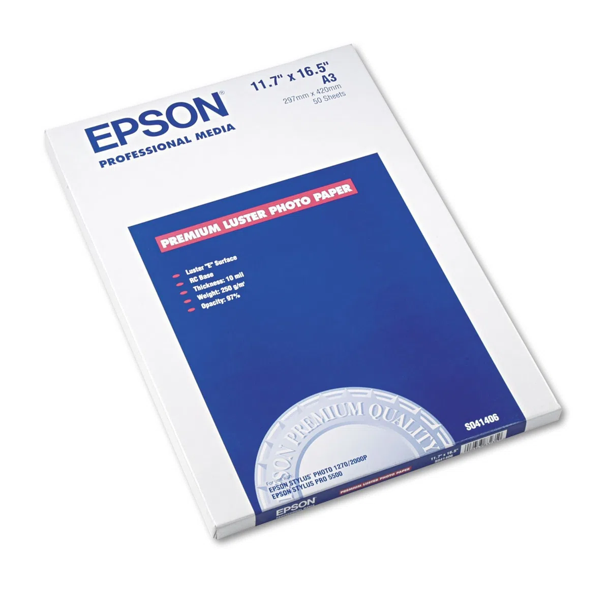 Epson Ultra Premium Photo Paper Luster - A3 - 11.7" x 16.5" - 50 Sheet - Papel fotográfico (240 g/m², 10 µm, 11.7 x 16.5")