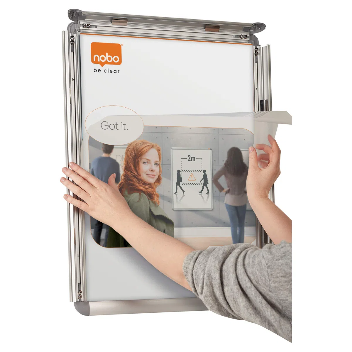 Nobo Recambio de Protector para Caballete Publicitario Tamaño A1, Flexible, Protección Antirreflectante, Apto para Marcos y Caballetes Publicitarios, Fácil de Limpiar, 500 micras, 1902374