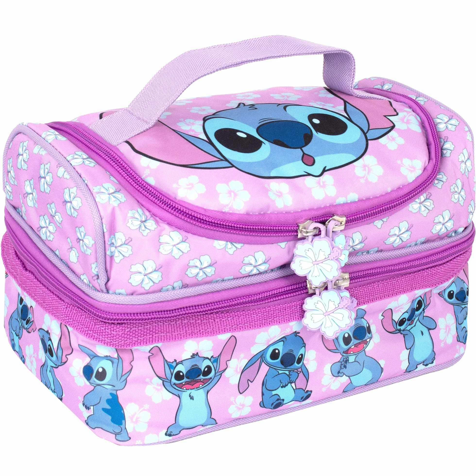 Bolsa de almuerzo de múltiples compartimentos Disney Stitch para niños, térmica y aislada, de doble cubierta, para llevar comida a la escuela, para niñas