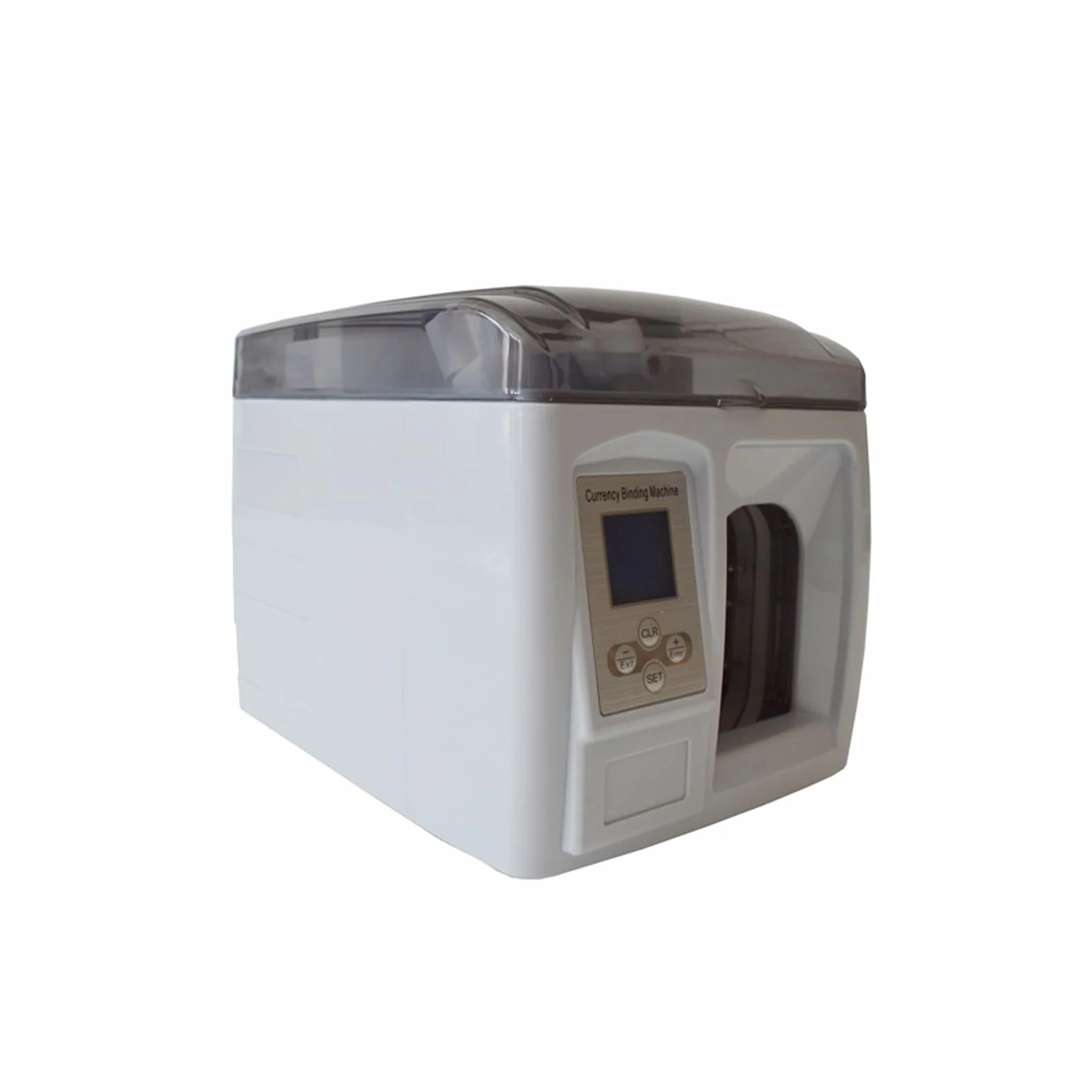 INTBUYING - Máquina de encuadernación de monedas, cinta de papel, máquina de embalaje inteligente de billetes de 110 V para empacar dinero