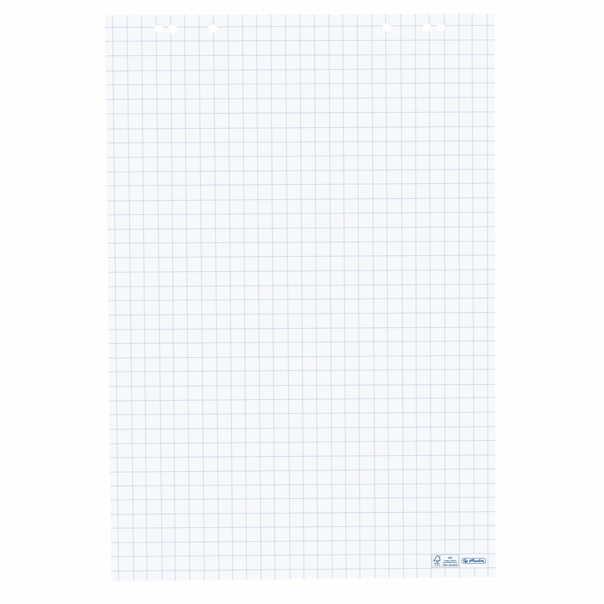 Herlitz - Lote de papel cuadriculado para rotafolio (5 unidades, 20 hojas, papel reciclado, 68 x 99 cm)