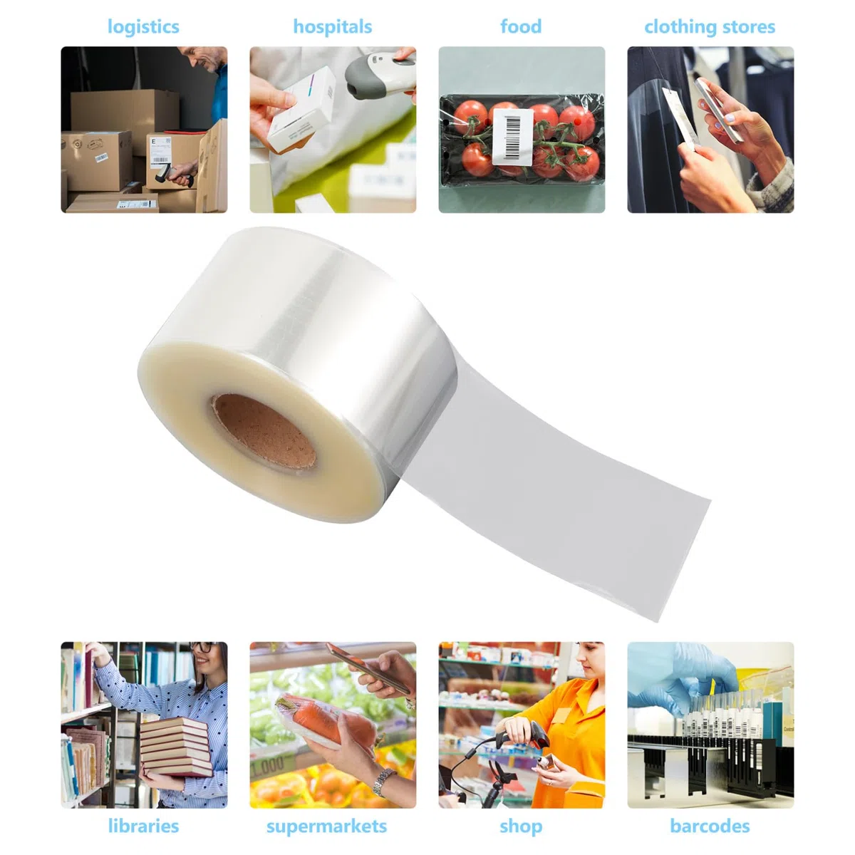 500 piezas Transparentes para Etiquetas de de Libros PVC Resistente al Agua y Rasguños Adhesivo Permanente para Protección de Etiquetas y de Limpieza