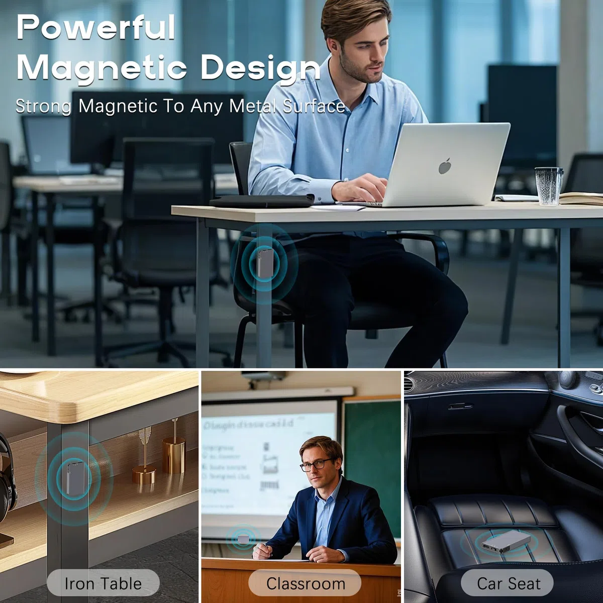 Grabadora de voz digital magnética de 128 GB (1520 horas) - Grabadora activada por voz con triple reducción de ruido inteligente de IA - Dispositivo de grabación de audio para conferencias, reuniones
