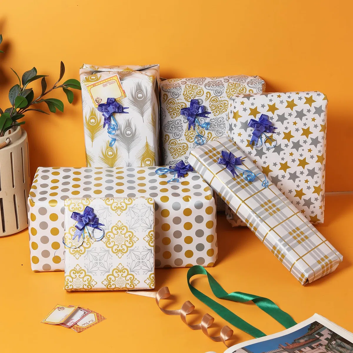 OFIXO MD9 - Hoja de papel de regalo de diseño premium, papel de regalo, rollo de papel de regalo, hojas de papel de regalo, papel de rap para cubierta de regalo, materiales de embalaje de regalo, hoja