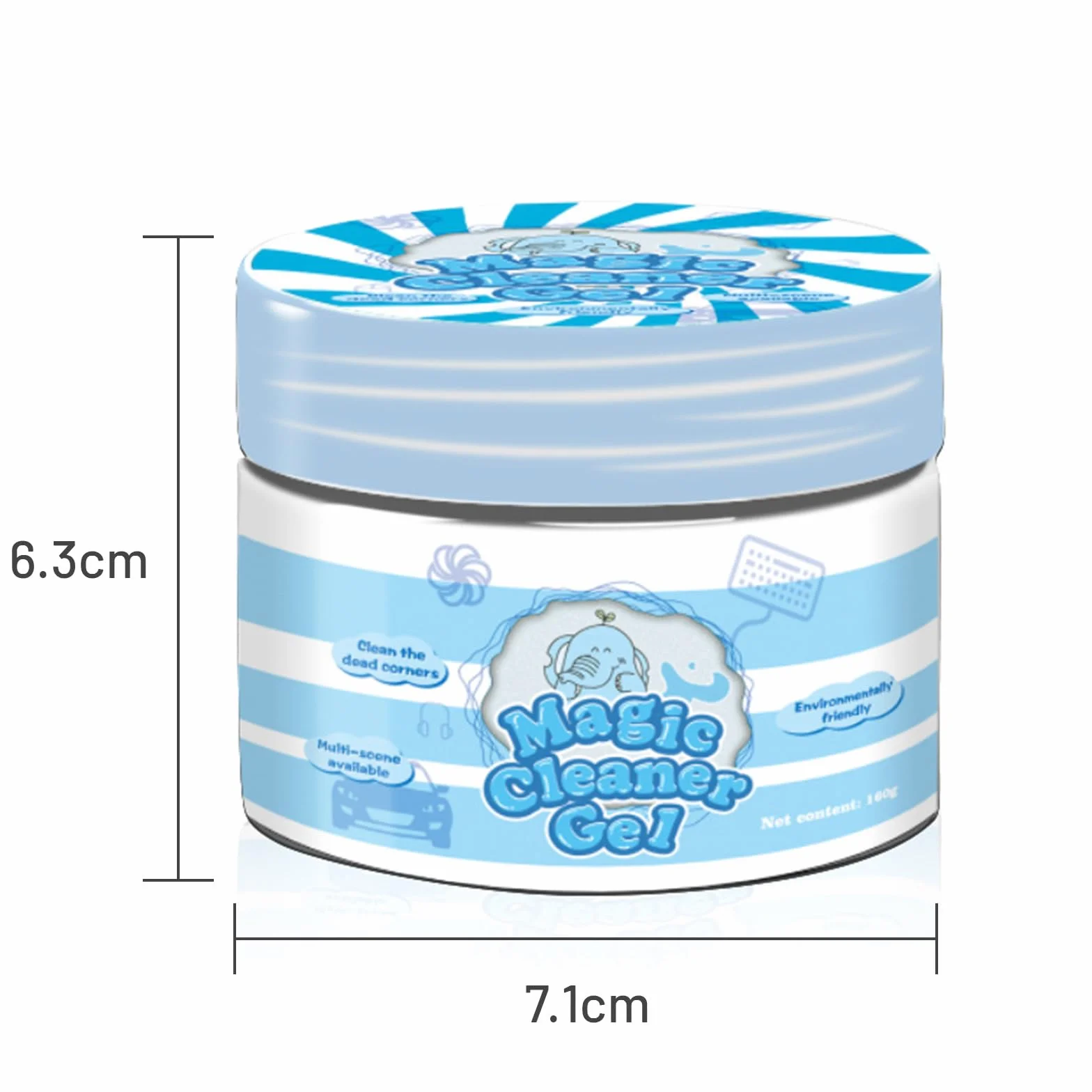 Gel limpiador de coche reutilizable para teclado, PC, ordenador portátil, ordenador, oficina en casa (azul, 2 x 160 g)