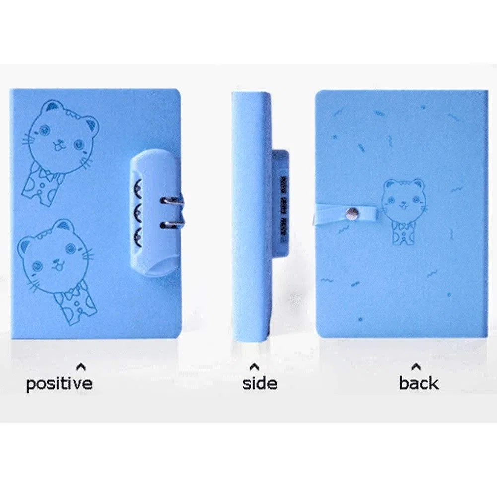 SePKUs Cuaderno de composición con cerradura Pu, planificador diario, libro, papelería escolar, regalos, cuaderno grueso (púrpura)