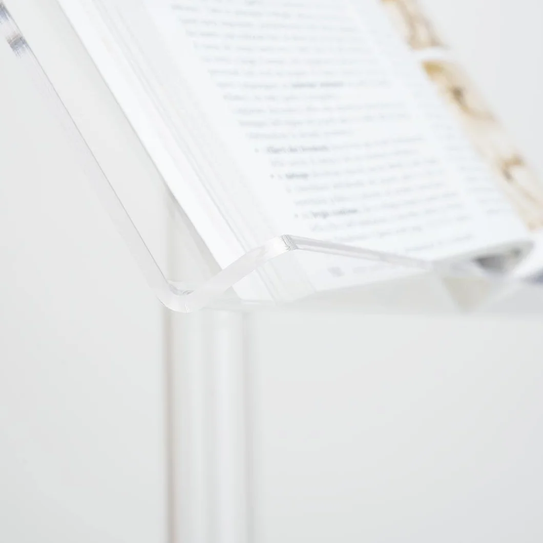 Danieli | Expositor publicitario de pie con Atril apoyalibros tamaño A3 Horizontal | Soporte de acrilico Transparente para Libros, Catálogos y Menú | Soporte de acrilico de pie para Mostrar Aviso