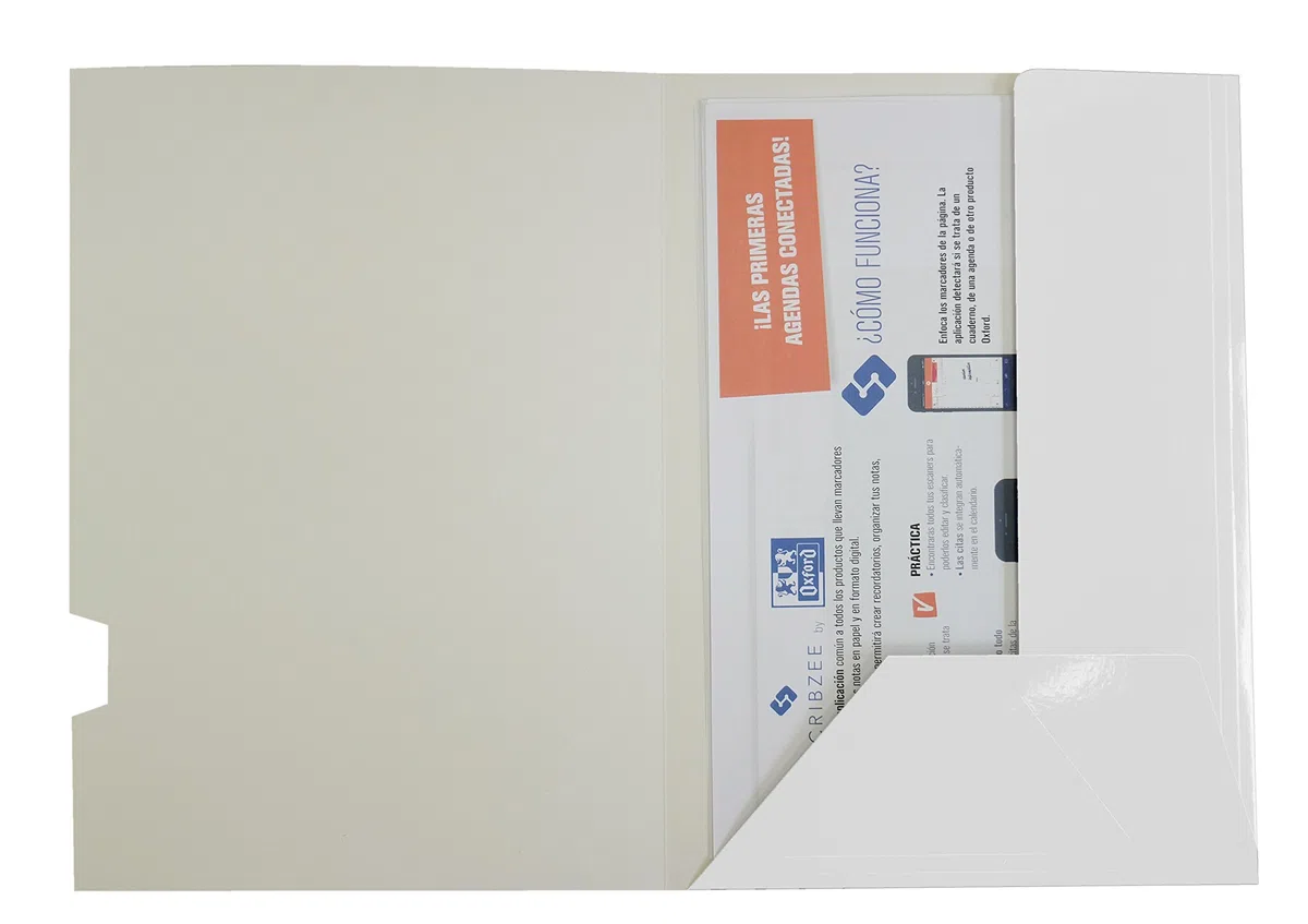 Elba Gio - Pack de 25 subcarpetas plastificadas con 2 solapas, color blanco