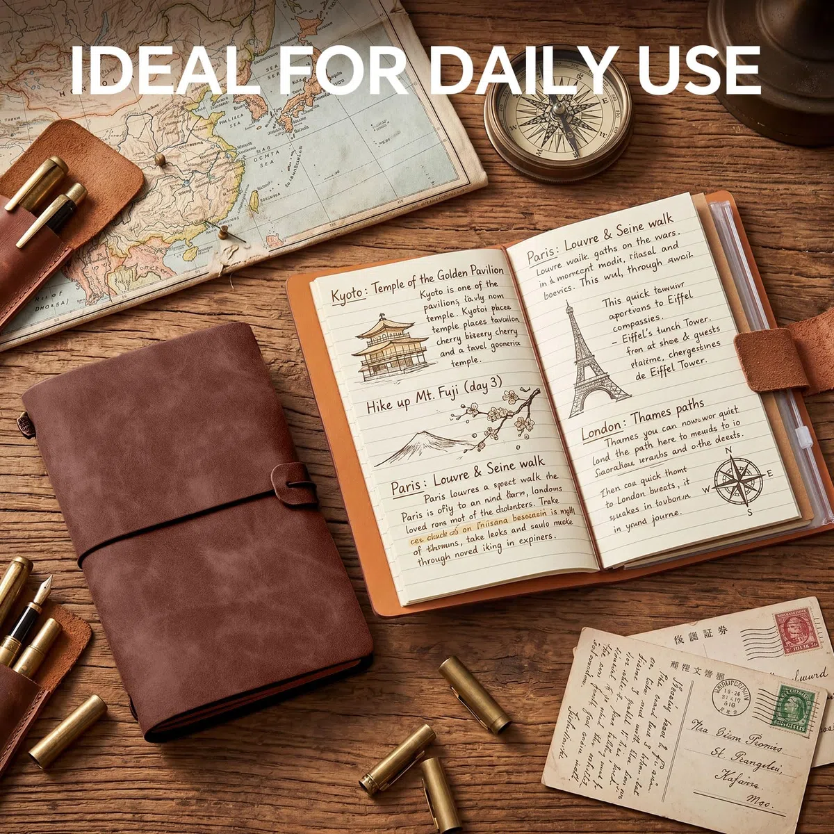 Sabary 16 cuadernos de viaje rellenables de cuero para viajeros, tamaño pasaporte, a granel, vintage, cuadernos de viaje forrados de piel sintética con páginas, tarjetero, para hombres y mujeres, para