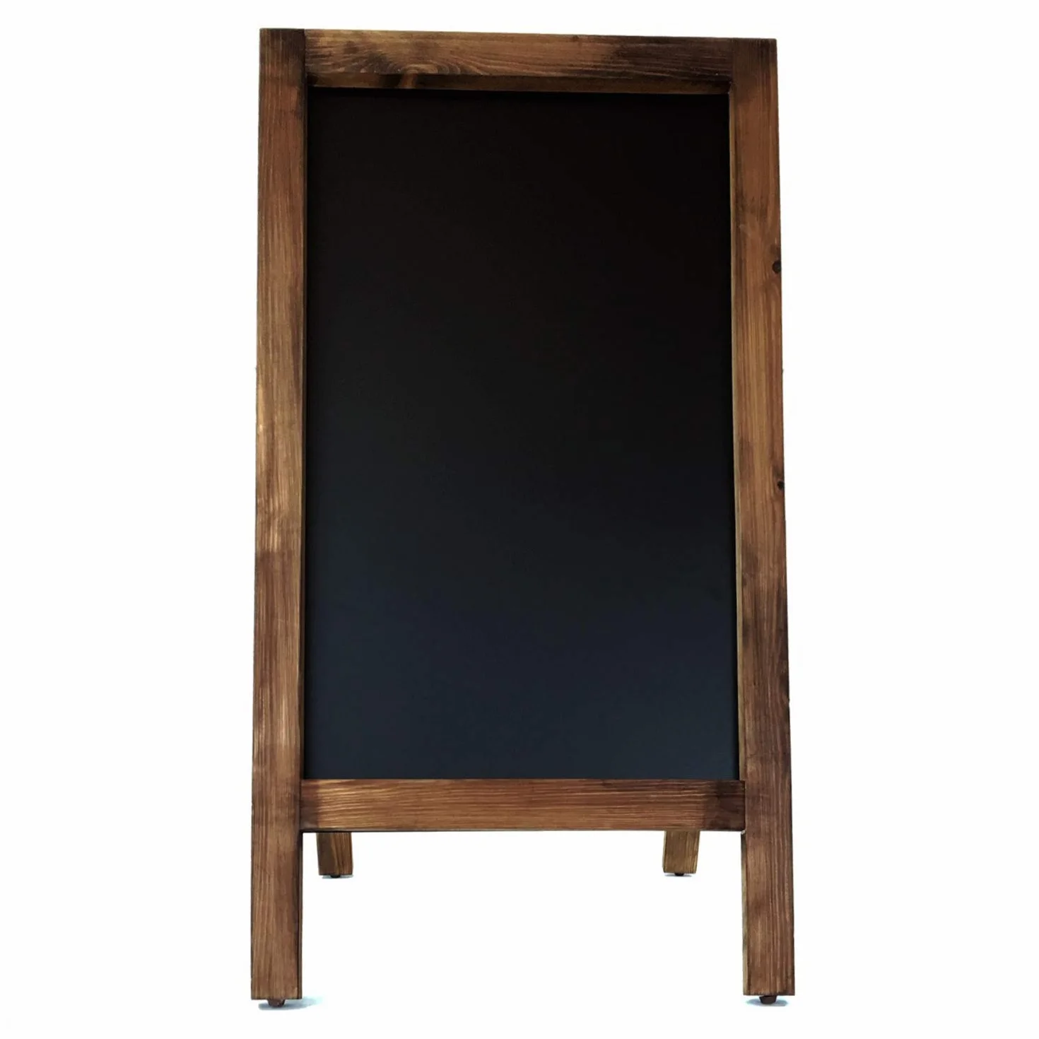 Pizarra Caballete Marco Madera 90x50 cm Doble Cara Negra Tizas Rotuladores Efecto Tiza NOGAL