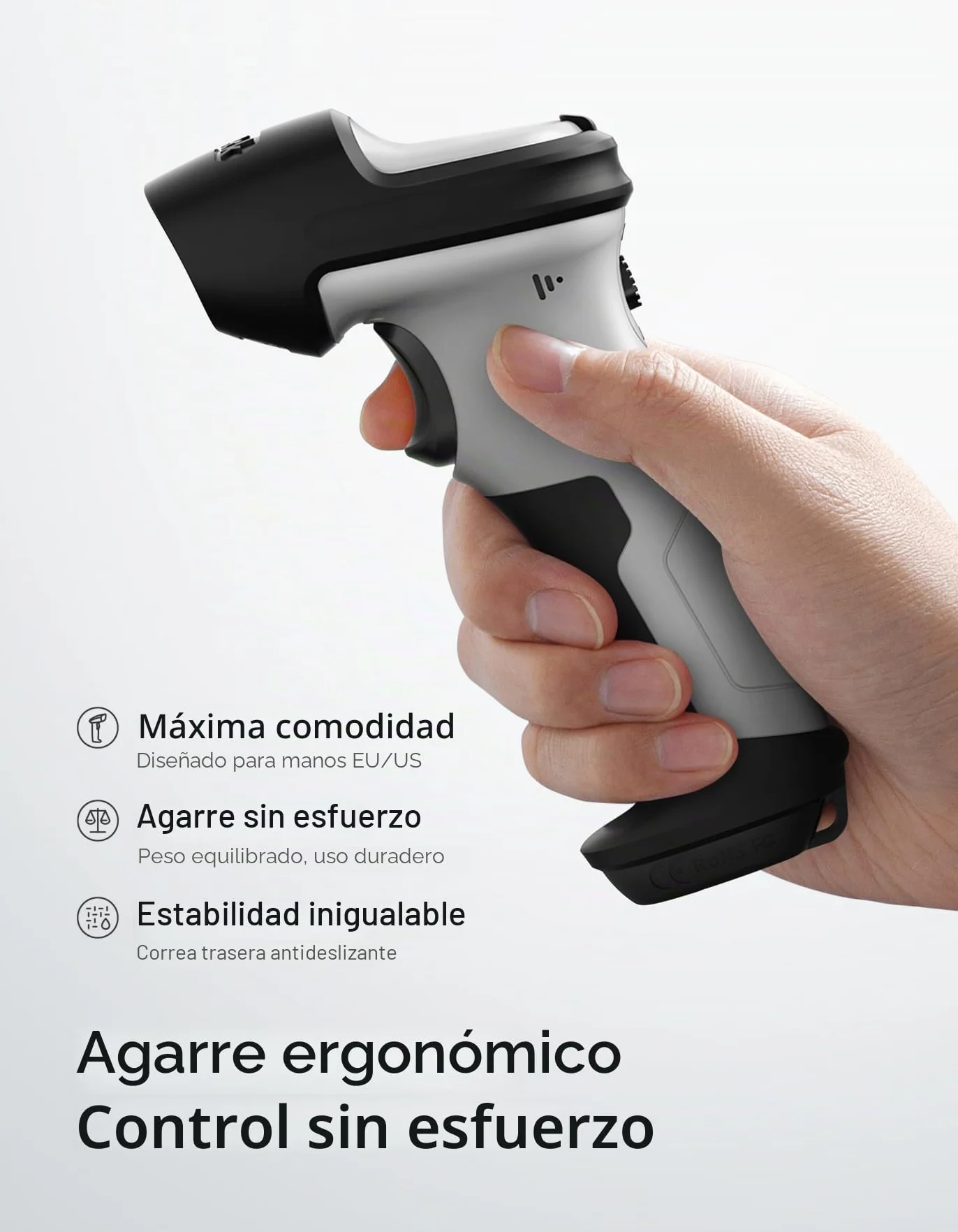 Inateck Escáner de Código de Barras 2D Bluetooth, Lector de Código de Barras Inalámbrico USB 1D 2D Portátil, 1 Carga 3 Meses, Lector Código Barras con AI, App y SDK, Escaneo Rápido y Preciso, BCST-72