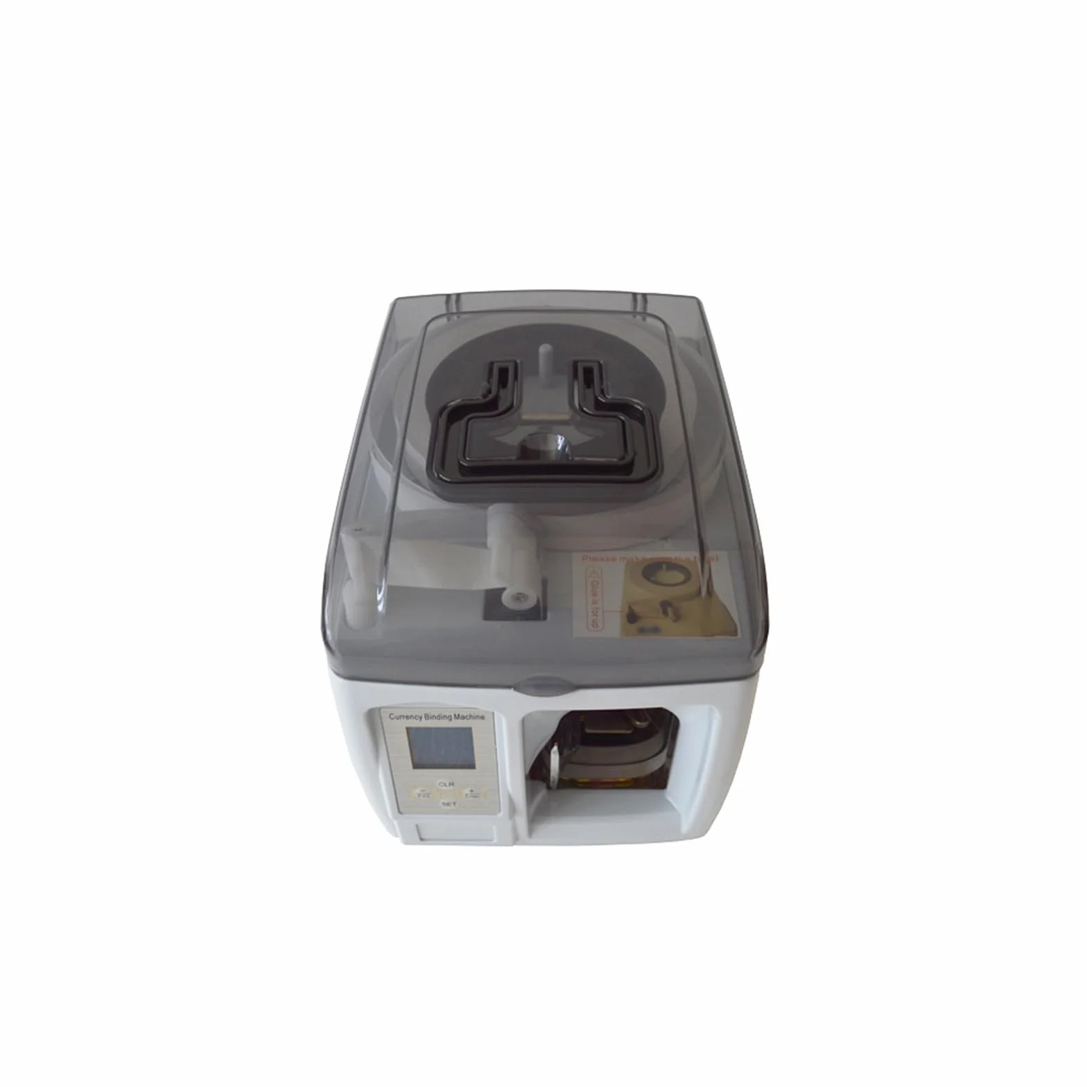 INTBUYING - Máquina de encuadernación de monedas, cinta de papel, máquina de embalaje inteligente de billetes de 110 V para empacar dinero