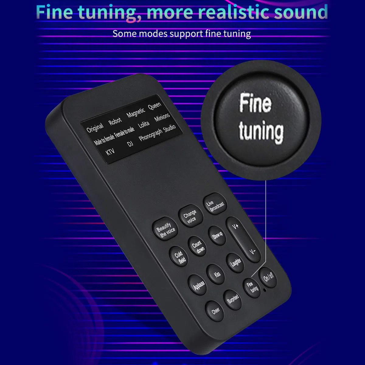 Cambiador de Voz de Telfono Mvil Verstil cambia voce portatile 12 Efectos de Sonido Fijos de Voz 8 para Experimentar el Juego de Voces Cautivadoras Transmisin Fundas