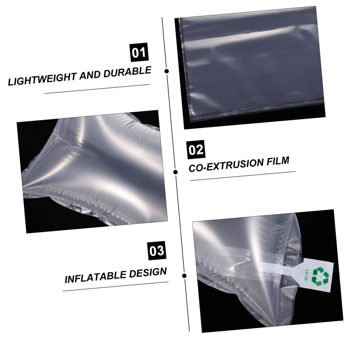 Bolsa de Aire Inflable de 100 Piezas para Embalaje, Material Sintético Resistente, Diseño Protector para Objetos Frágiles en Almacenamiento y Envío