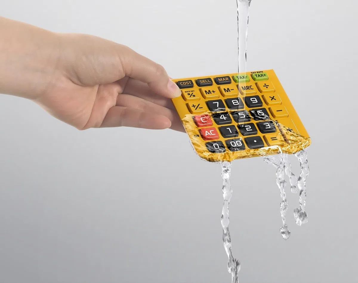 Casio WM-320MT - Calculadora básica (12 dígitos, resistente a polvo), color amarillo y negro