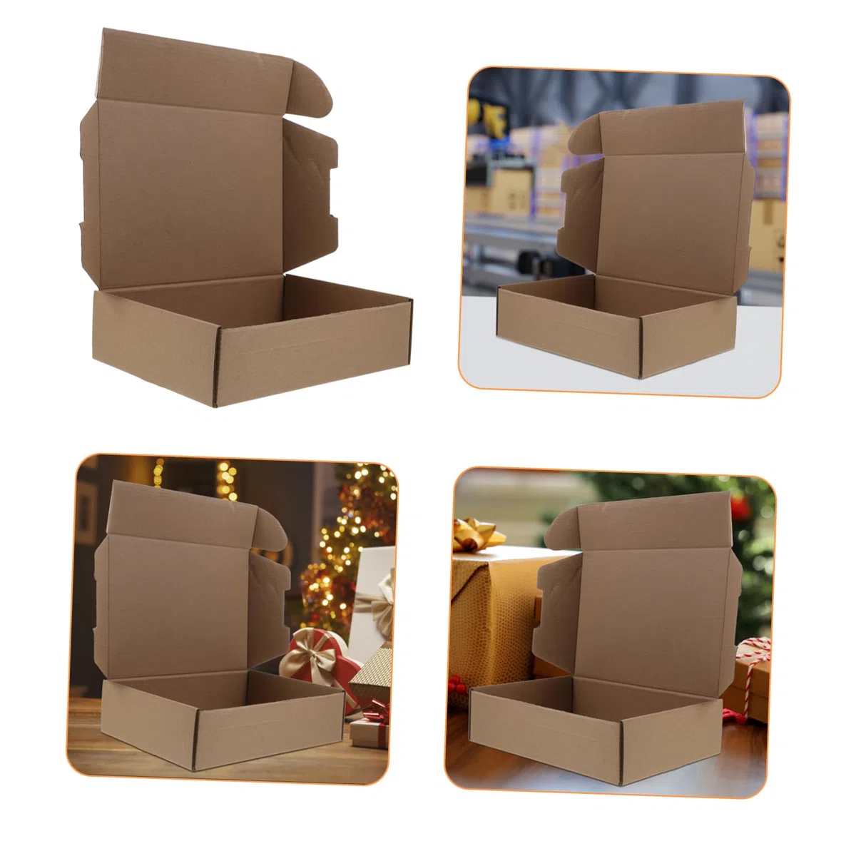 HOMSFOU 25piezas Cajas De Cartón Para Envíos Almacenamiento y Embalaje Cajas Postales Para Manualidades Para Mudanza De Almacenamiento
