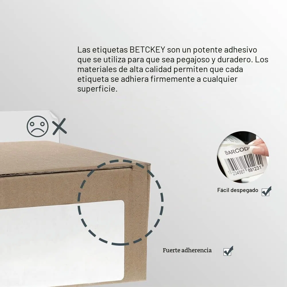 BETCKEY - 10 Rollos S0947420 Etiquetas Adhesivas, 102mm x 59mm, 5750 Etiquetas Grandes de Envío para LabelWriter 4XL, No se aplica 550 o 5XL