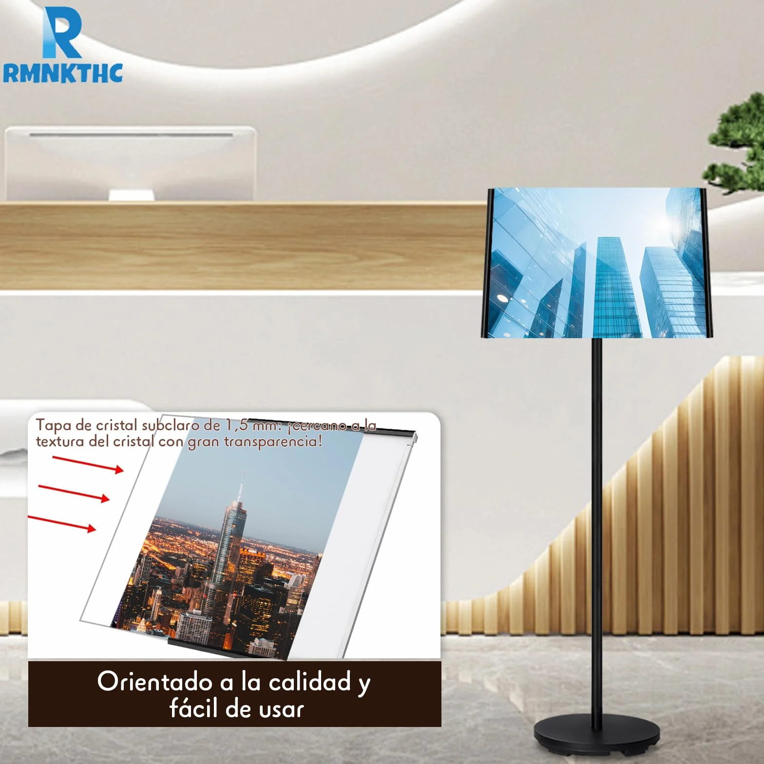A3 Expositor de aleación de aluminio | Soporte ajustable en ángulo impermeable | Pizarra de menú para negocios/entrada/evento (negro)