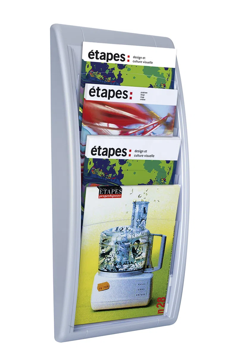 Paperflow 387860 - Expositor de pared, 4 casillas, A4, de aluminio