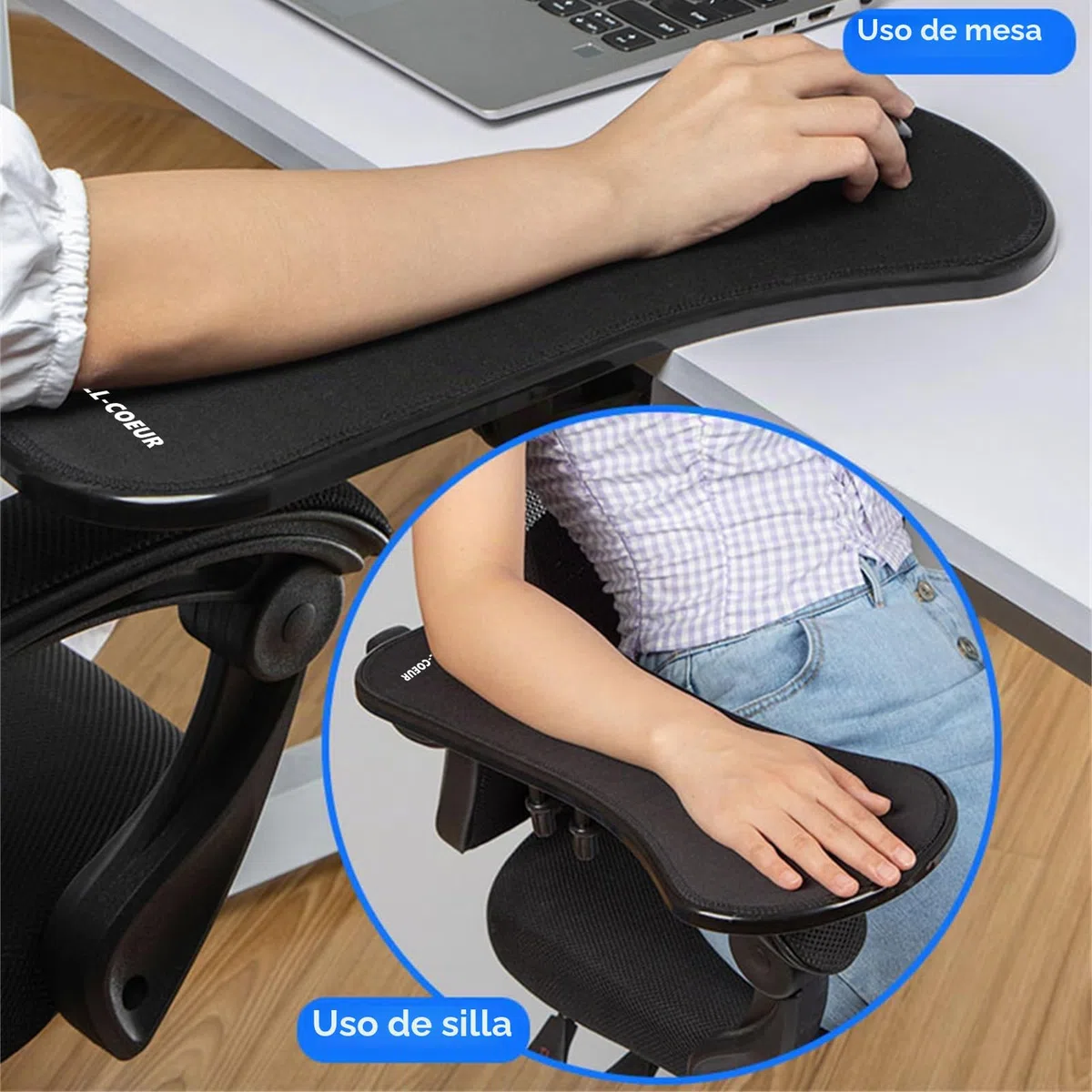LL-COEUR Reposamuñecas de PC, ergonómico, ajustable, para ordenador, escritorio, para casa y oficina, color negro