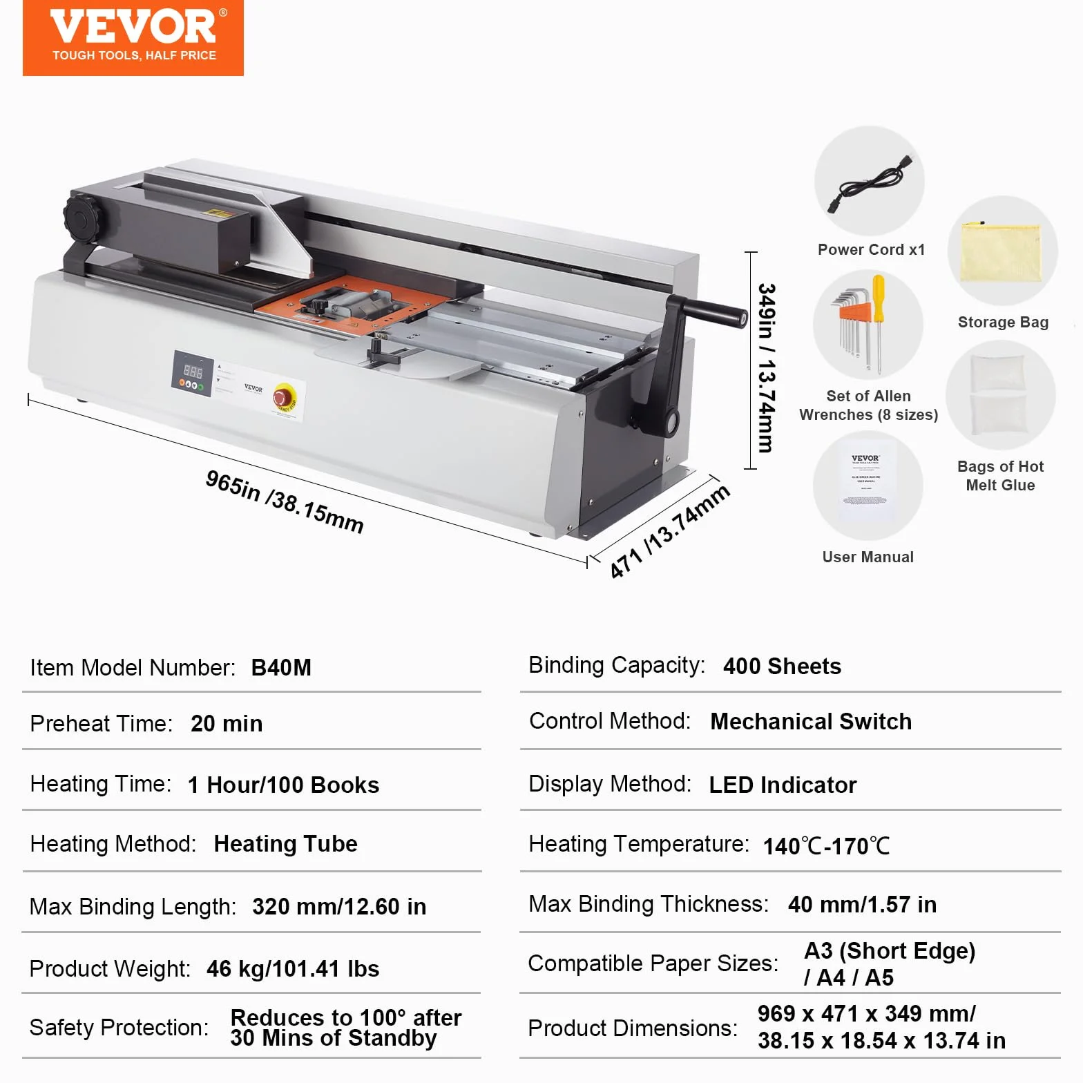 VEVOR Máquina de encuadernación térmica