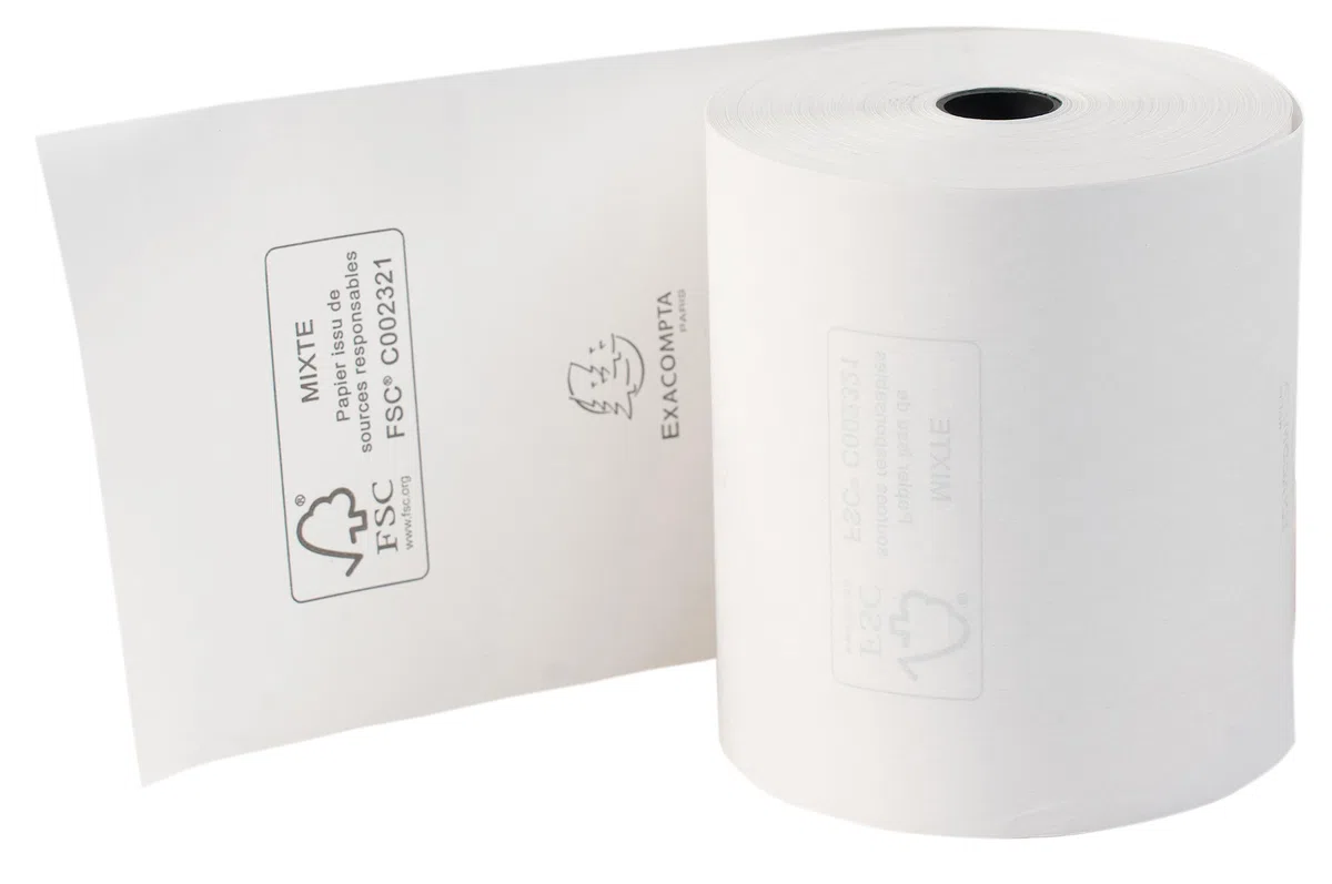 Exacompta 48 Rollos Caja 80mmx70mm 48g/m² Sin BPA Longitud 72 m