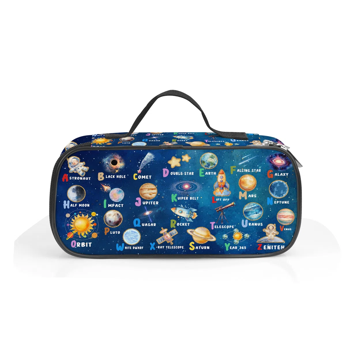 Estuche para lápices espacial, caja de lápices de astronauta para niños, bolsa de bolígrafo Galaxy de gran capacidad con compartimentos con cremallera para la escuela y la oficina